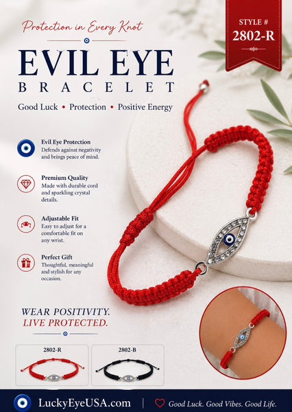Evil Eye Charm Macrame Bracelet #2802