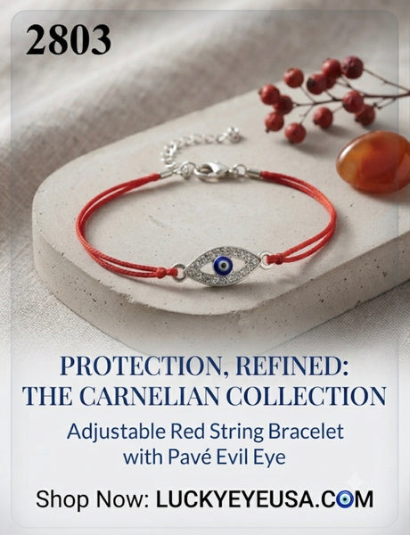 Evil Eye with Crystals and  Adjustable LuckyEye Bracelet #2803