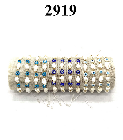 Lucky Eye Small Shell Beaded  Bracelet #2919