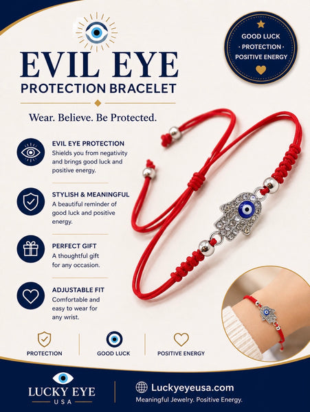 Small Evil Eye Hamsa  Bracelet #2928-M