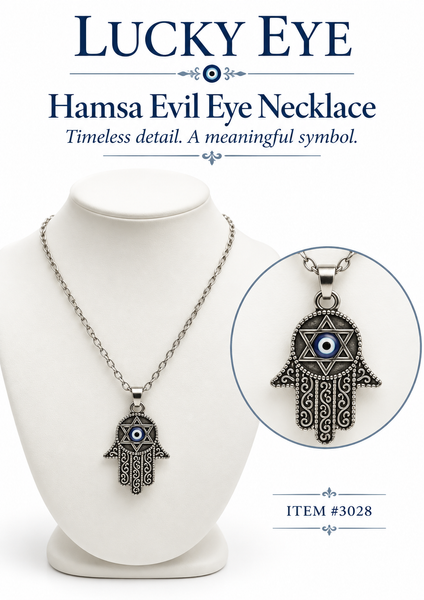 Star of David Hamsa Evil Eye Necklace #3028