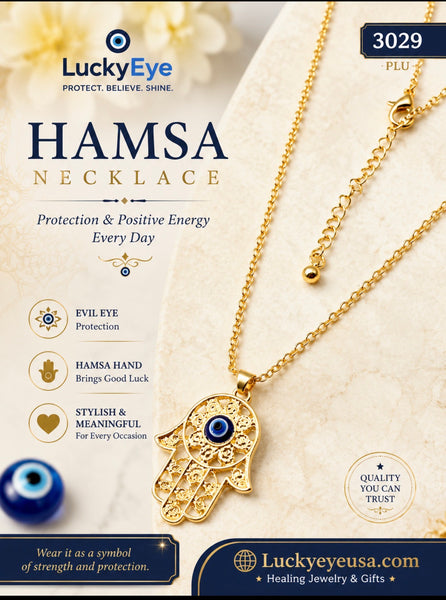 Lucky Eye Hamsa Necklaces #3029