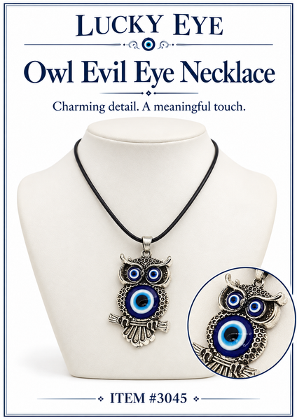 Owl Evil Eye Necklace #3045