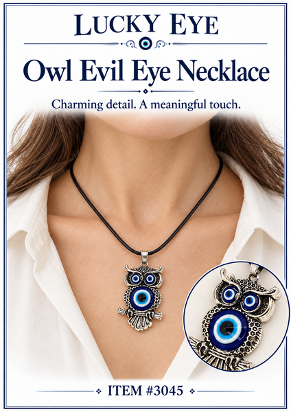 Owl Evil Eye Necklace #3045