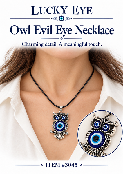 Owl Evil Eye Necklace #3045