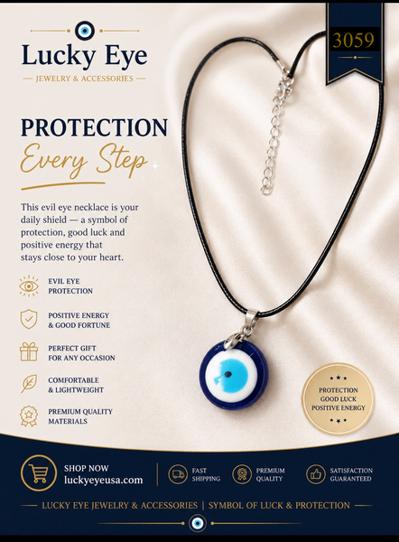 Evil Eye traditional glass eye necklace #3059