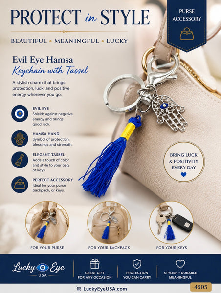 Evil Eye  Hamsa  Purse Accessory / Keychain  #4505