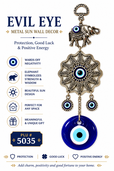 Evil Eye  Metal Sun Wall Decor #5035