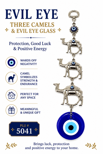Three camels and evil eye glass #5041