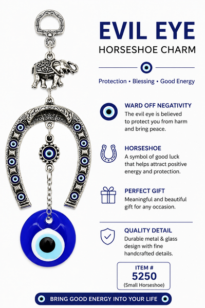 Lucky Evil Eye Horseshoe & Elephant Home Accessory #5250
