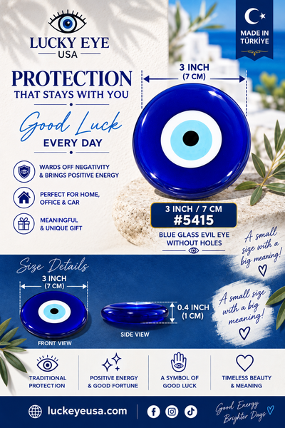 Blue Glass Evil Eye Without Hole #5415