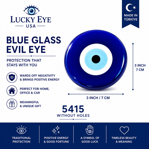 Blue Glass Evil Eye Without Hole #5415