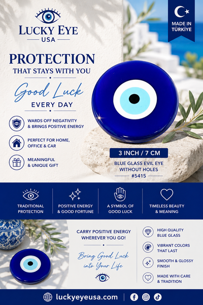 Blue Glass Evil Eye Without Hole #5415