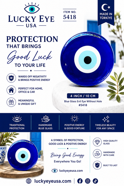 Blue Glass Evil Eye Without Hole #5418