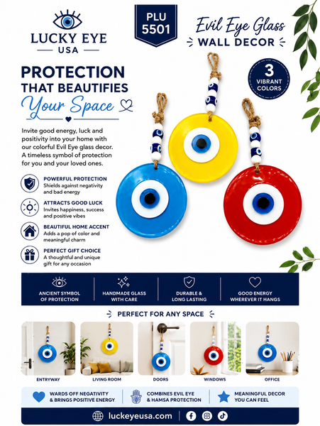 Evil Eye  glass wall decor #5501