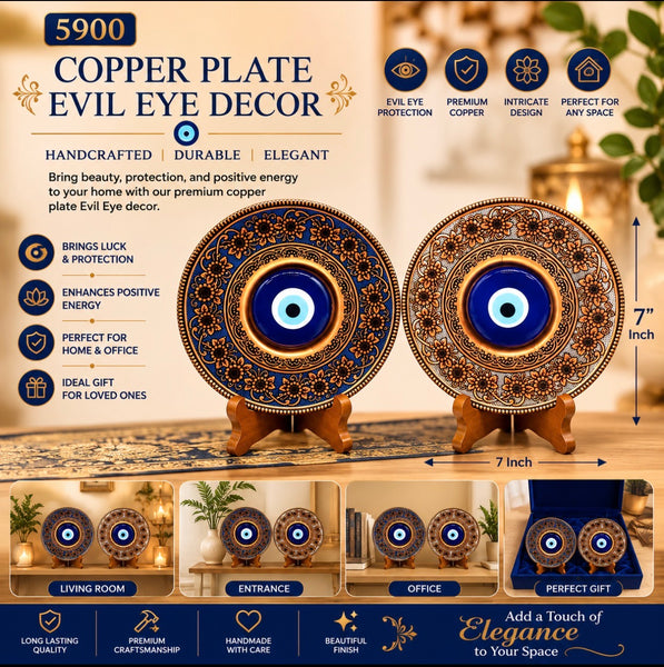 Evil Eye7 inch Copper Plate  Wall Hanging #5900
