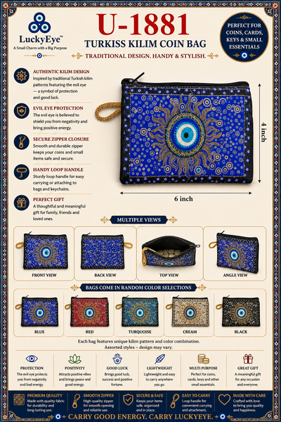 Turkiss Kilim Coin  Bag  U-1881
