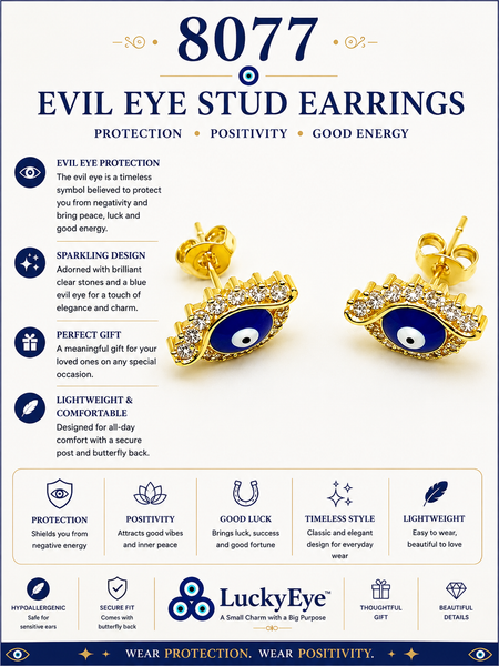 Blue Evil Eye Earrings  #8077