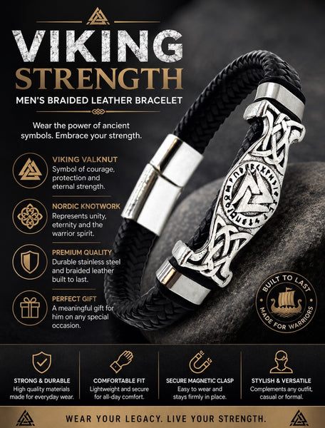 Celtic Jewelry Leather Bracelet #IR-150BR