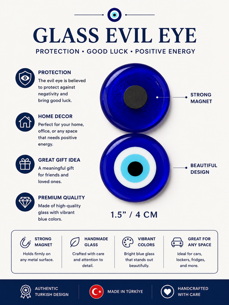 Glass Evil Eye Magnet #5378