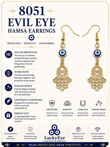 Evil Eye Hamsa Earring #8051