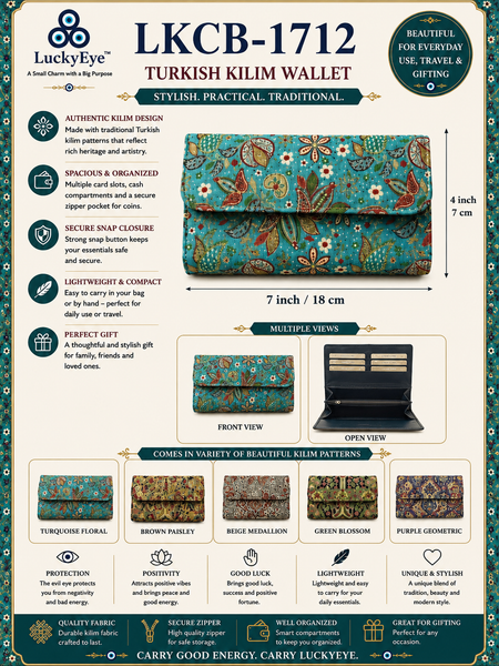 Turkish Kilim  Continental Wallet  LKCB-1712