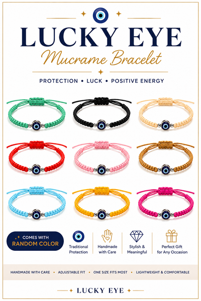 Evil Eye Macrome Bracelet#2615