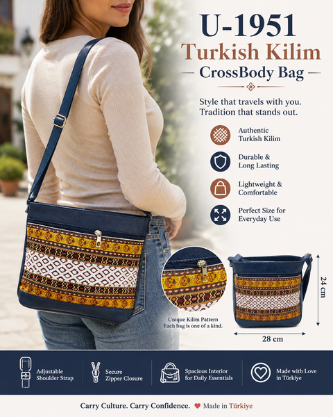 Turkish Kilim CrossBody Bag  U-1951