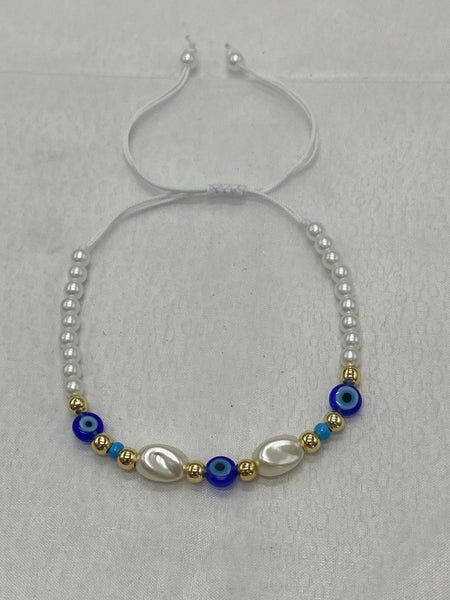 Lucky Eye Small Shell Beaded  Bracelet #2920