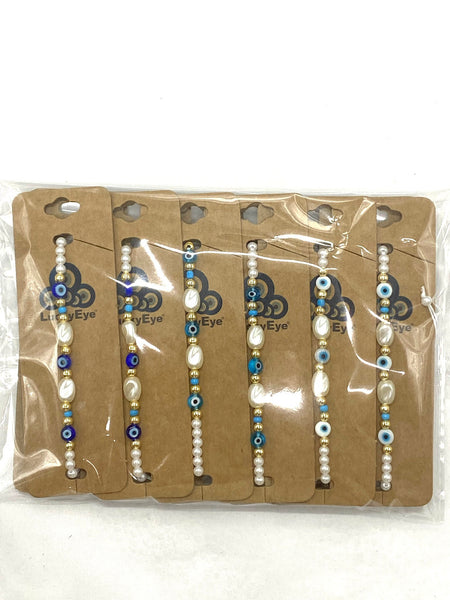 Lucky Eye Small Shell Beaded  Bracelet #2920