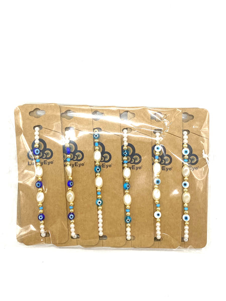 Lucky Eye Small Shell Beaded  Bracelet #2920