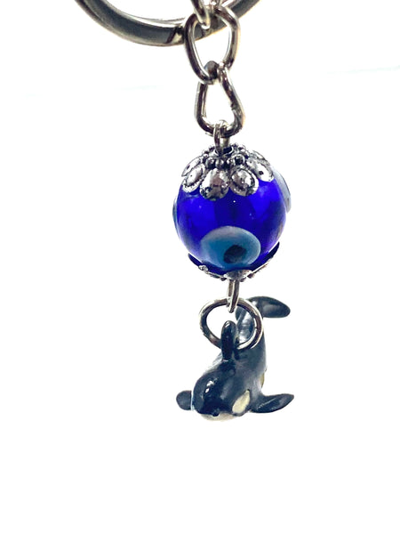 Evil Eye Killer Whale Orca Key chain #1330
