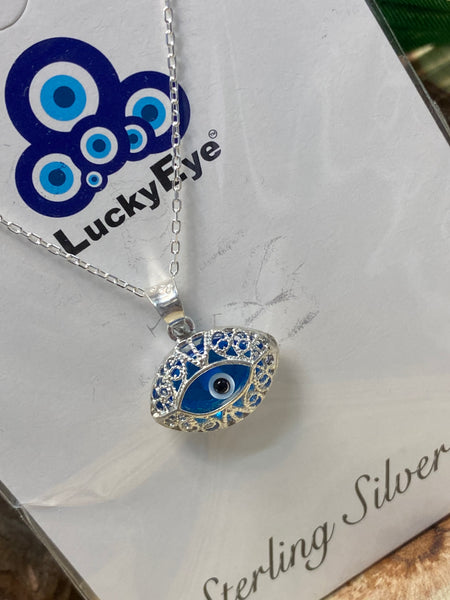 925 Evil Eye Sterling Silver Necklace #9503