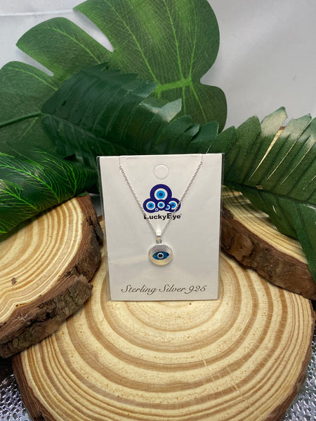 925 Evil Eye Sterling Silver Necklace #9515