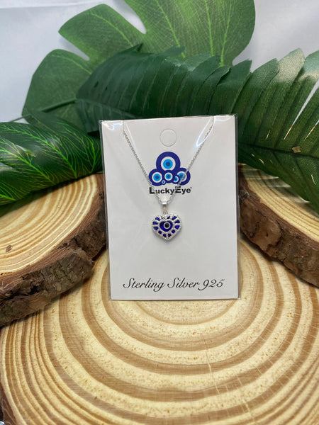 925 Evil Eye Sterling Silver Necklace #9518
