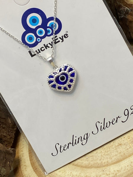925 Evil Eye Sterling Silver Necklace #9518