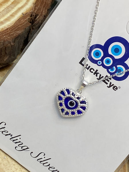925 Evil Eye Sterling Silver Necklace #9518