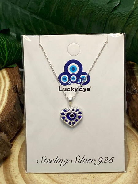 925 Evil Eye Sterling Silver Necklace #9518