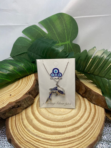 925  Sterling Silver Shark Necklace & Pendant #9678