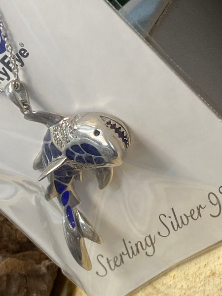 925  Sterling Silver Shark Necklace & Pendant #9678