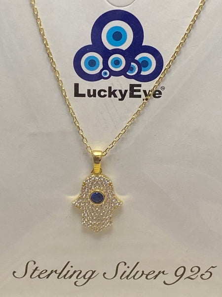 Evil Eye Sterling Silver Hamsa Necklace #9985