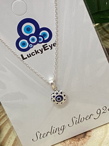 925 Evil Eye Sterling Silver Necklace #9517