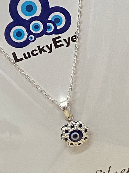 925 Evil Eye Sterling Silver Necklace #9517