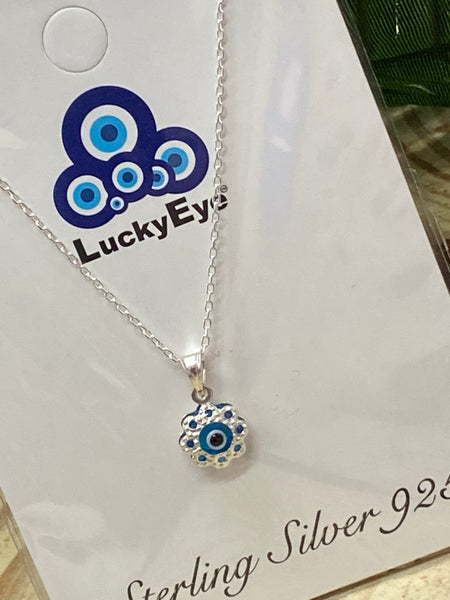 925 Evil Eye Sterling Silver Necklace #9517