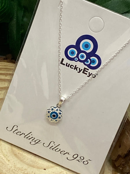 925 Evil Eye Sterling Silver Necklace #9517