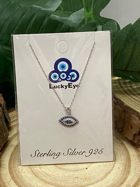 925 Evil Eye Sterling Silver  Necklace #9959