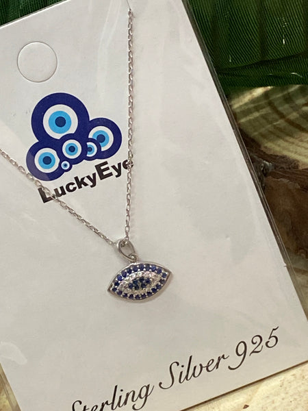 925 Evil Eye Sterling Silver  Necklace #9959