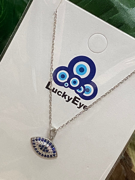 925 Evil Eye Sterling Silver  Necklace #9959