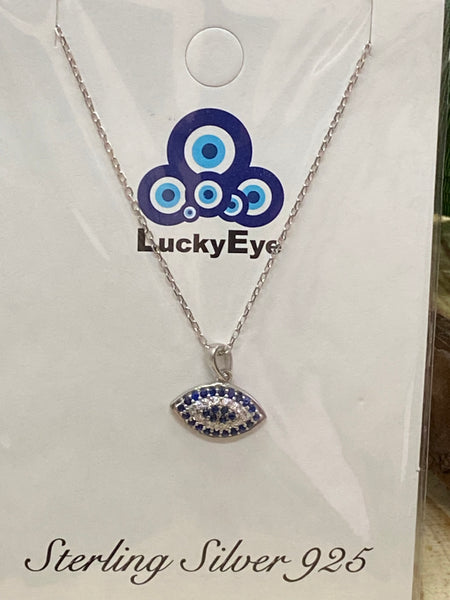 925 Evil Eye Sterling Silver  Necklace #9959