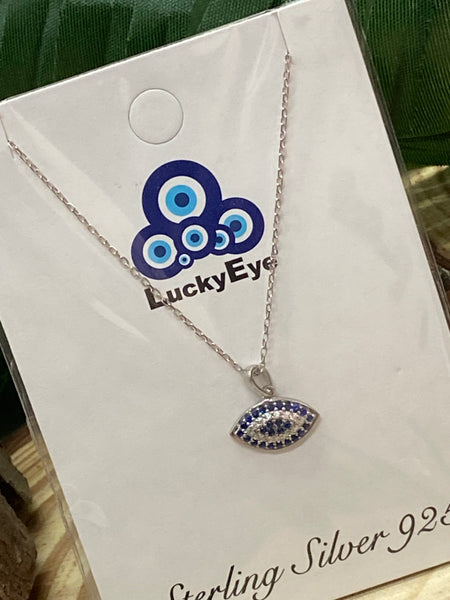 925 Evil Eye Sterling Silver  Necklace #9959